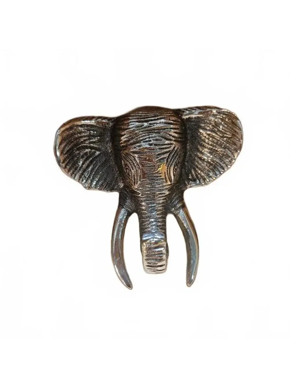 Vintage Elephant Head Metal Bottle Opener Cast Iron Brass Barware Collectible